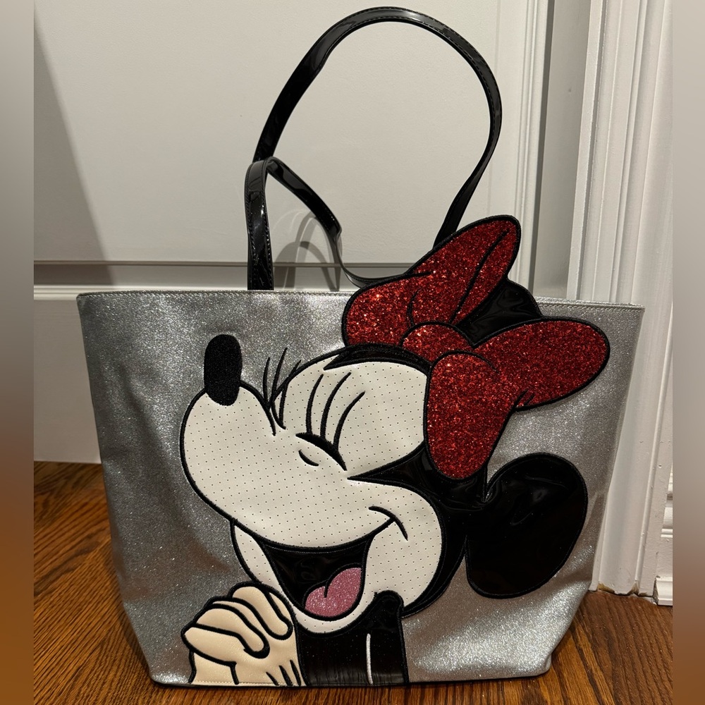 Vintage Danielle Nicole Disney Minnie Mouse Glitter Tote/Shoulder Handbag